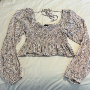 Final Touch Purple Peasant Style Long Sleeve Top